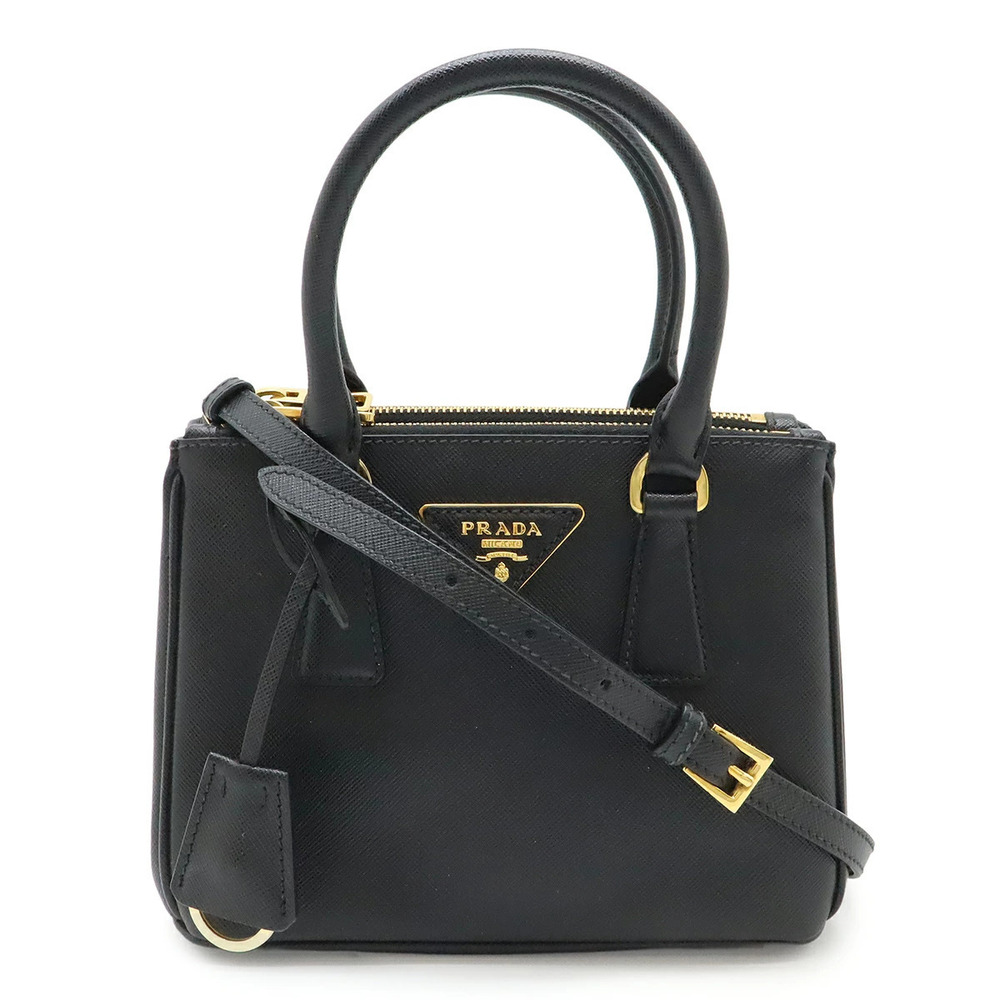 Prada Galleria Saffiano 2way Shoulder Bag Leather NERO Black